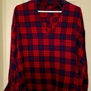 TUNIC PLAID BLOUSE